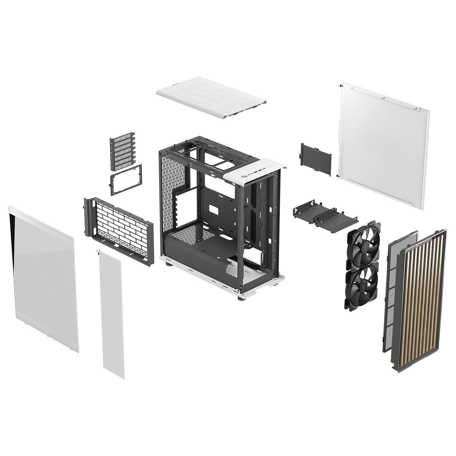 Fractal Design North Chalk TG Clear Blanc