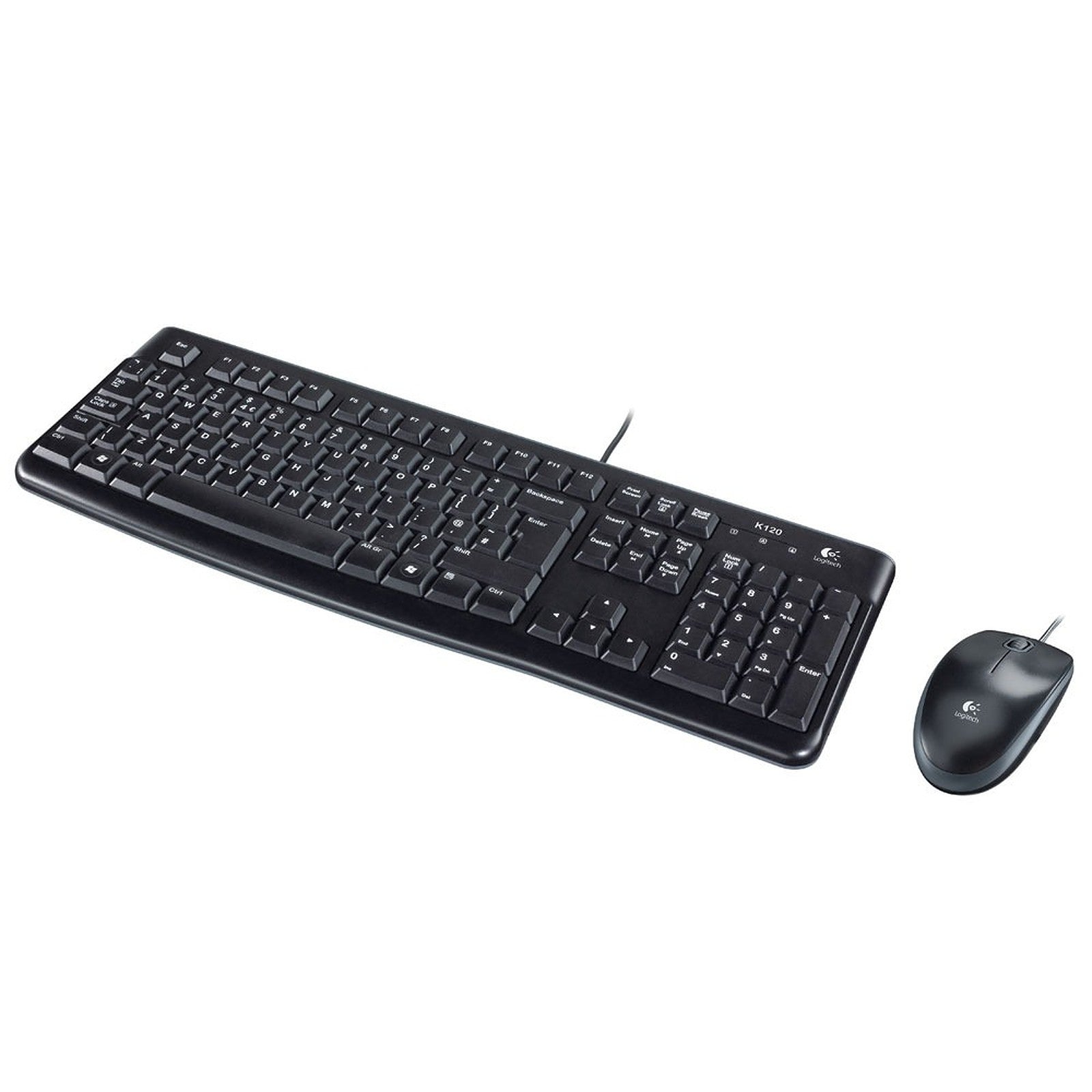 Clavier Souris Logitech MK120 Filaire Noir Ultra Confort et Fiabilité