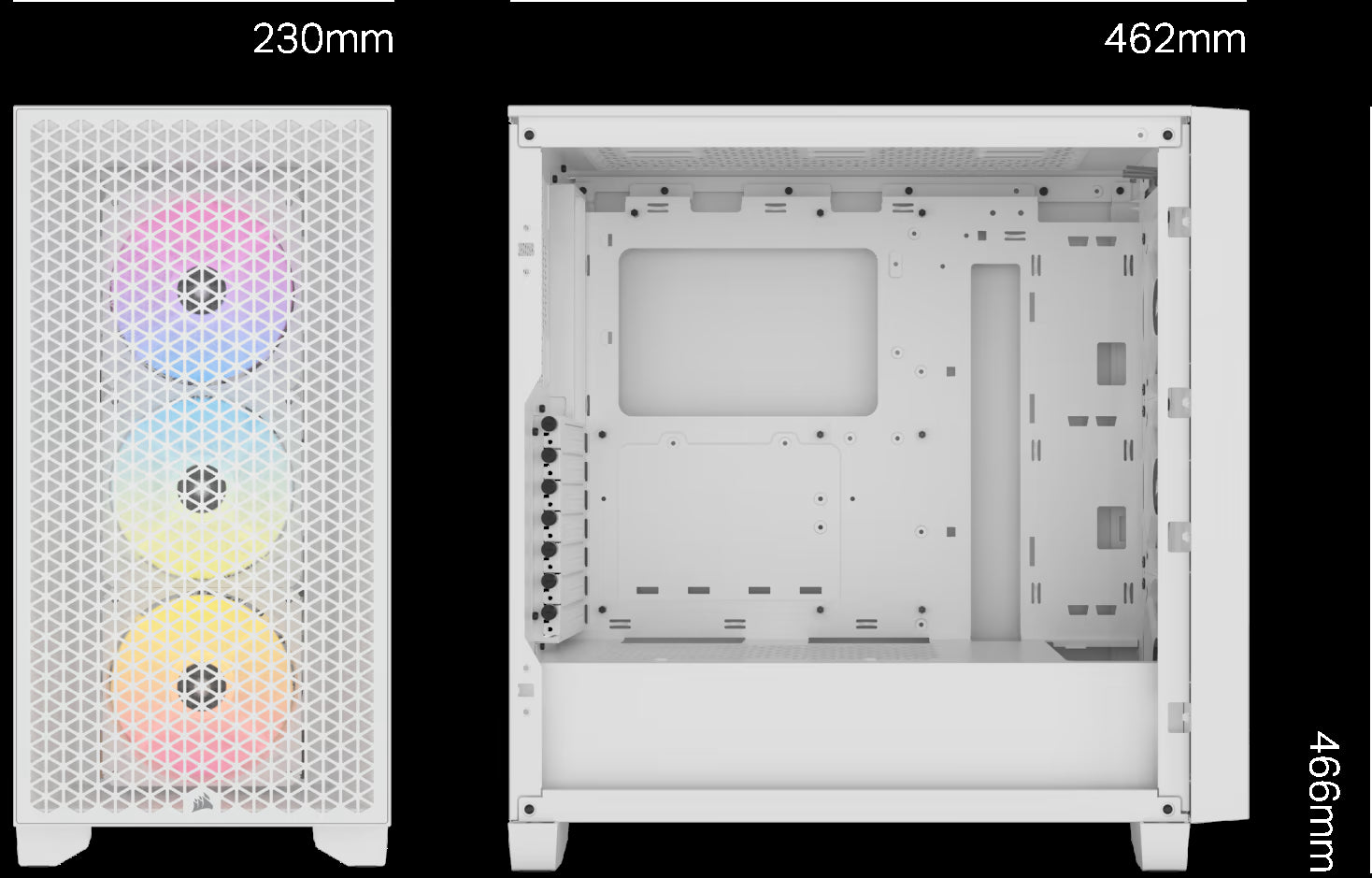 Corsair iCUE 3000D RGB Airflow Blanc Casque PC avec Ventilateurs RGB et Design Optimisé