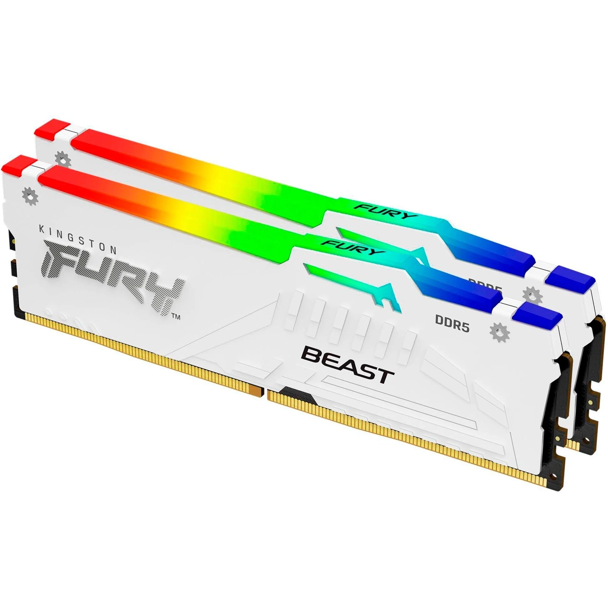 Kingston FURY Beast 2x16Go 6000C30 RGB DDR5 EXPO Et XMP - Blanc