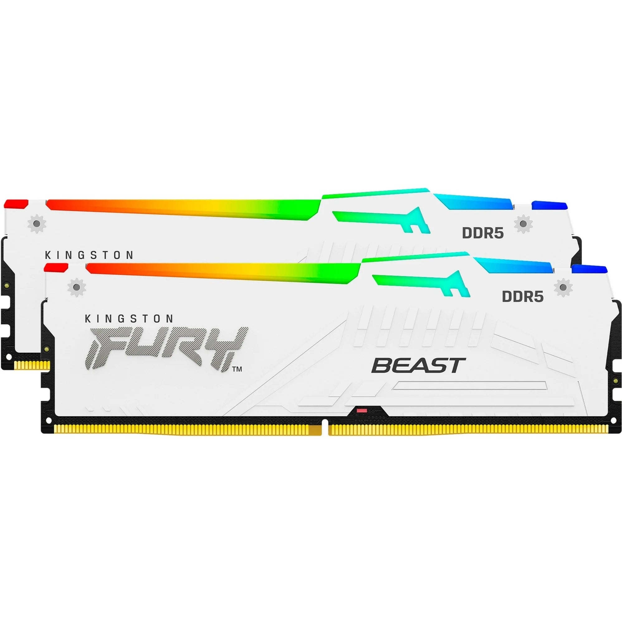 Kingston FURY Beast 2x16Go 6000C30 RGB DDR5 EXPO Et XMP - Blanc