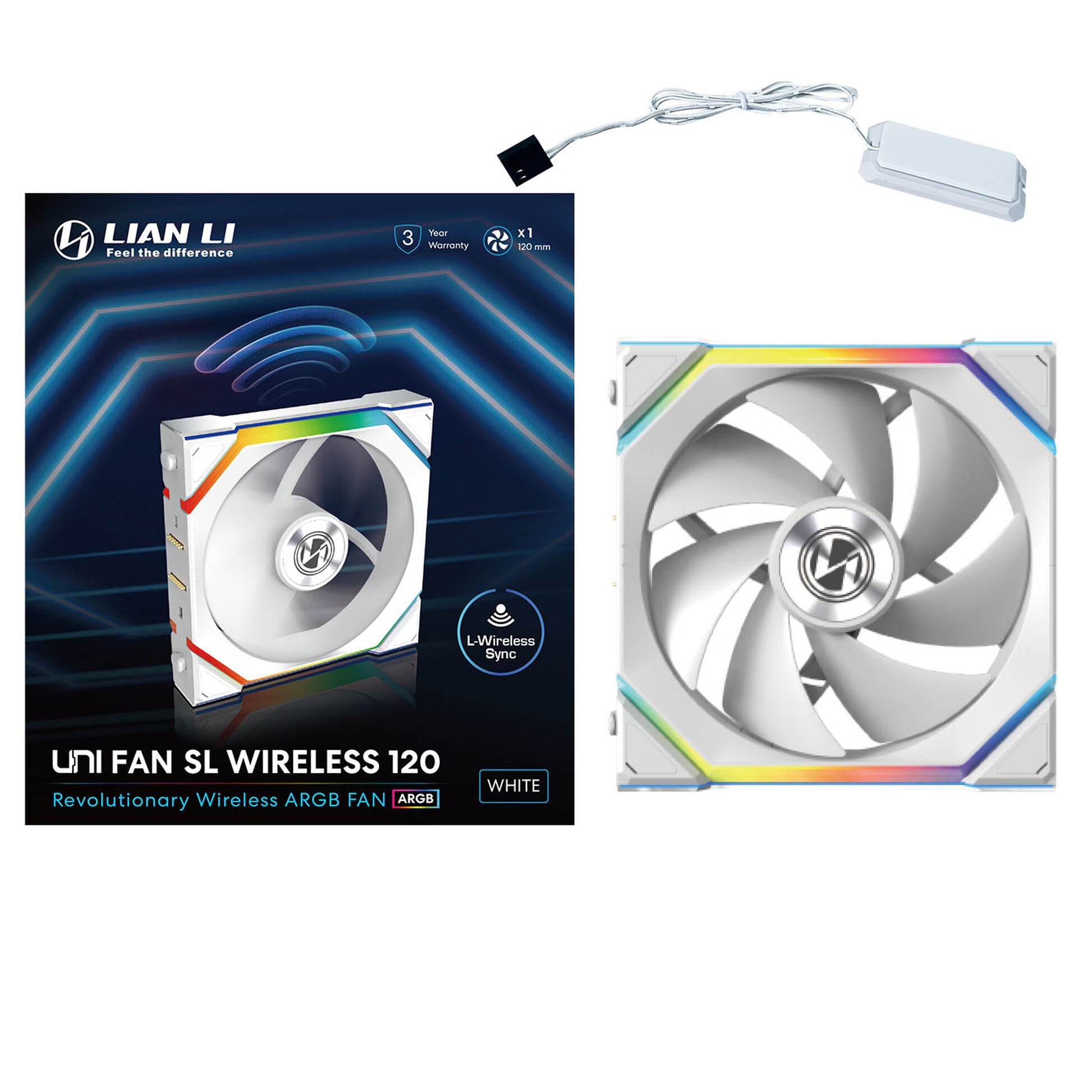 Ventilateur Lian Li Uni Fan SL 120 ARGB Sans Fil Blanc