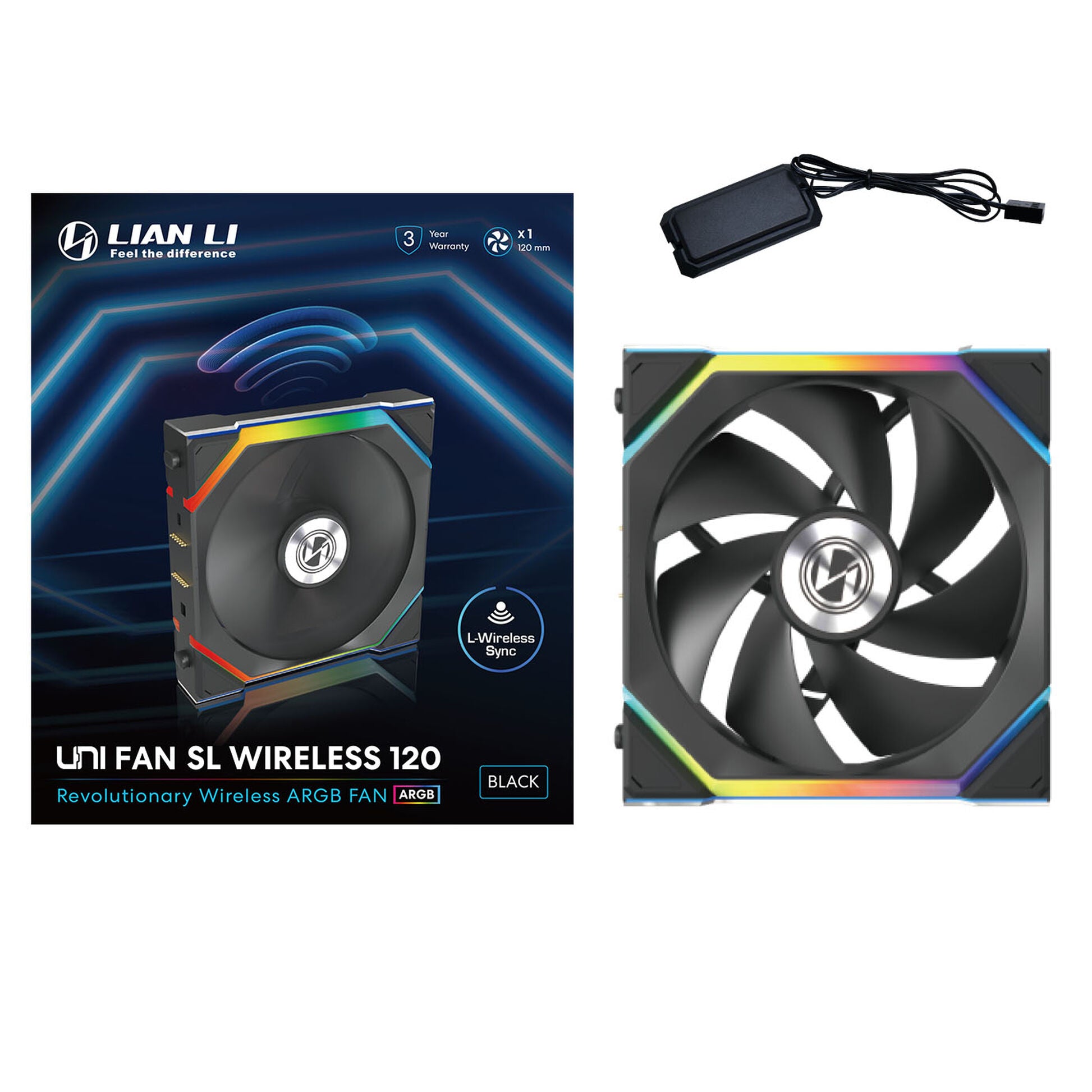 Lian Li Uni Fan SL 120 ARGB Sans Fil Noir