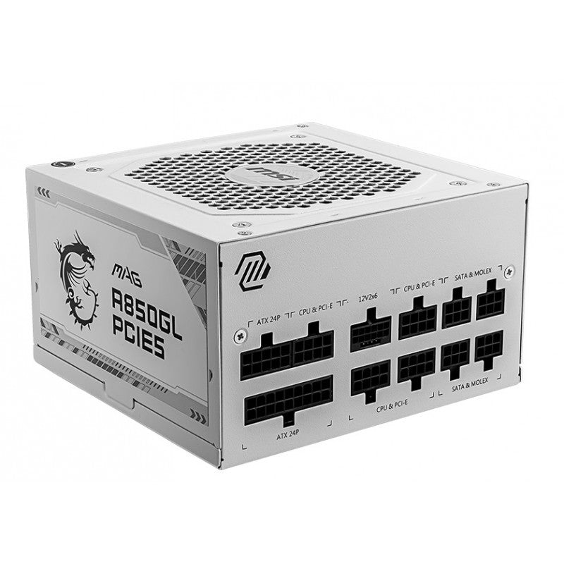 Alimentation MSI MAG A850GL PCIE5 80 Plus Gold Blanc