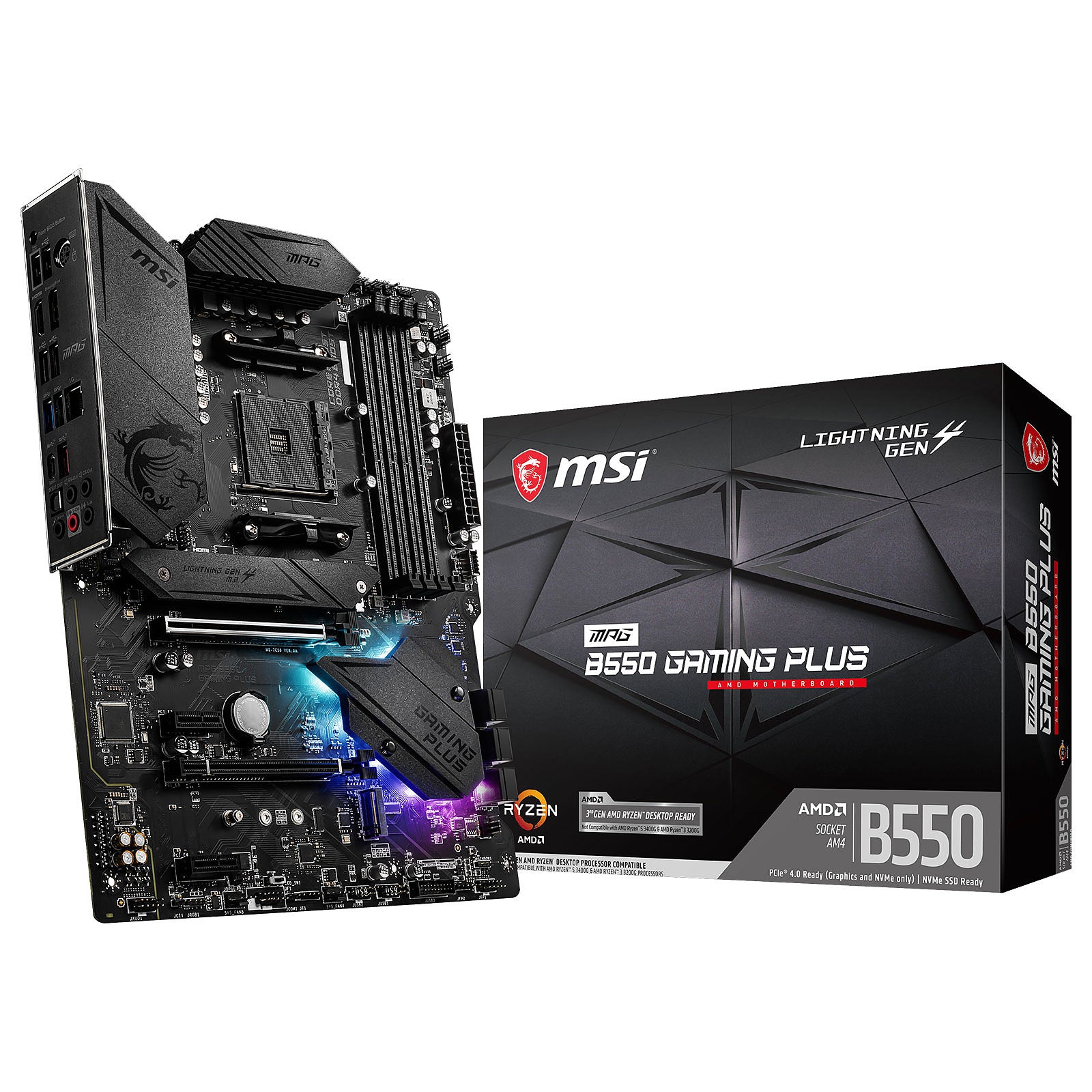 Carte Mère MSI MPG B550 Gaming Plus Hautes Performances pour Gaming et PC Puissant