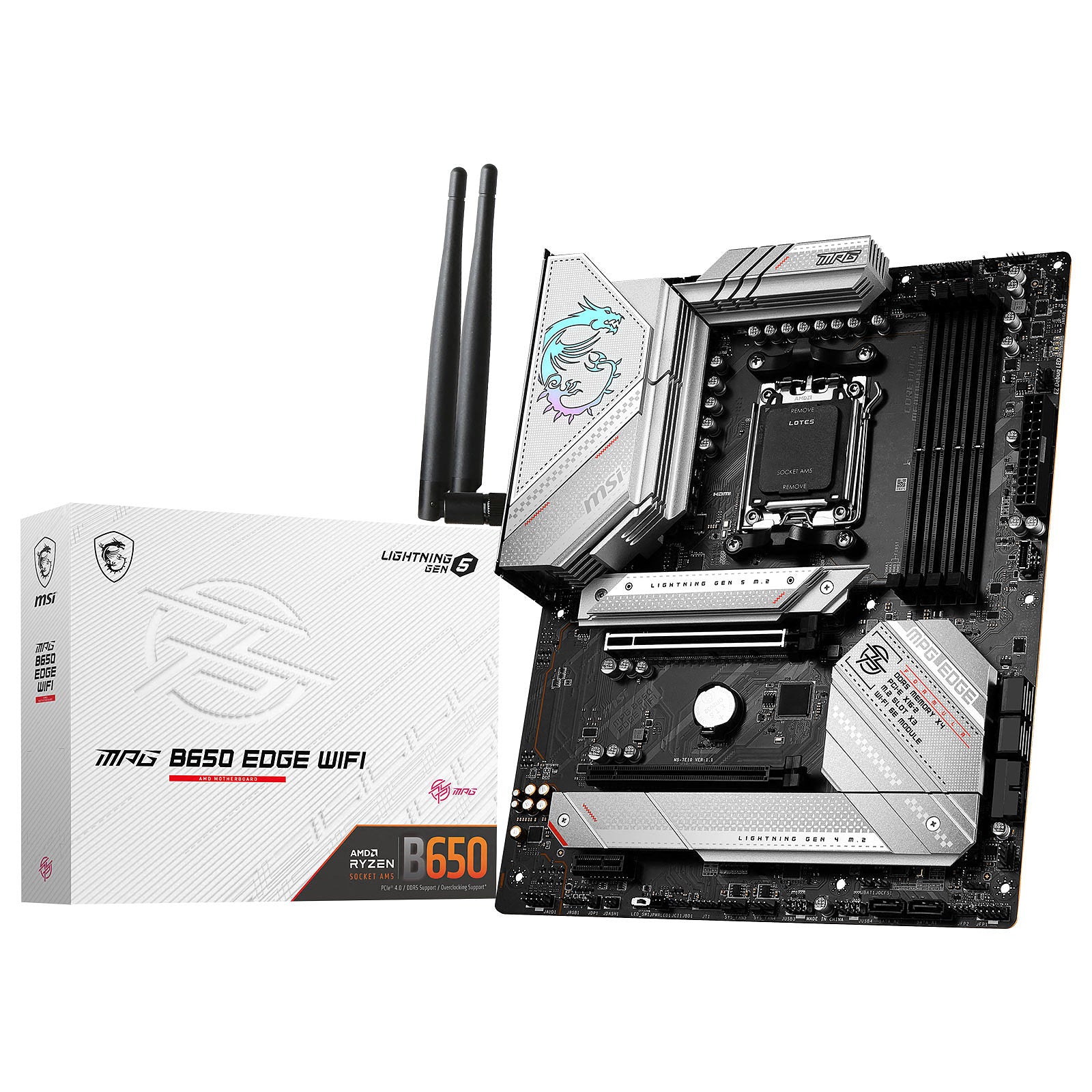 Carte Mère MSI MPG B650 EDGE WiFi Compatible avec Ryzen DDR5