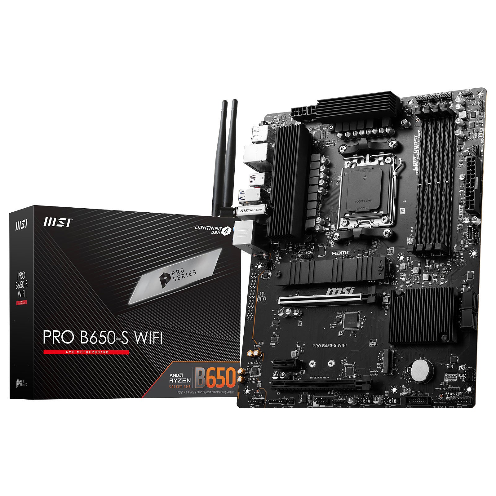 MSI Pro B650 S WiFi Carte Mère pour PC Gaming et Professionnel