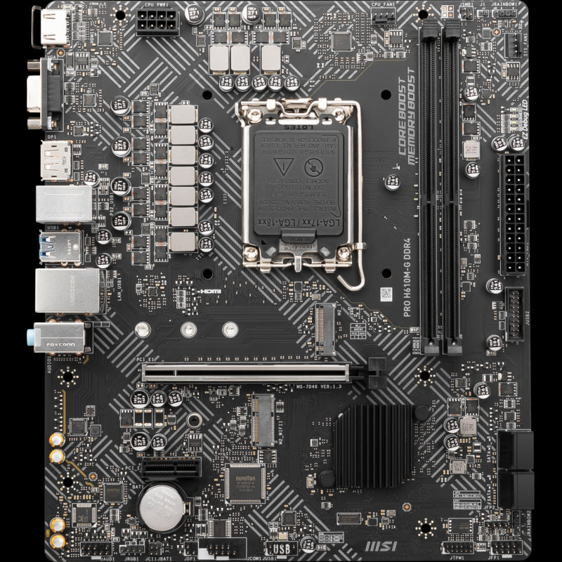 Carte Mère MSI PRO H610M G DDR4 Compatibilité Optimale