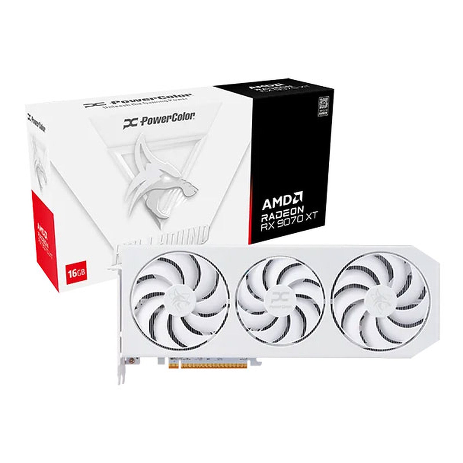 PowerColor Hellhound Spectral White AMD Radeon RX 9070 XT 16 Go