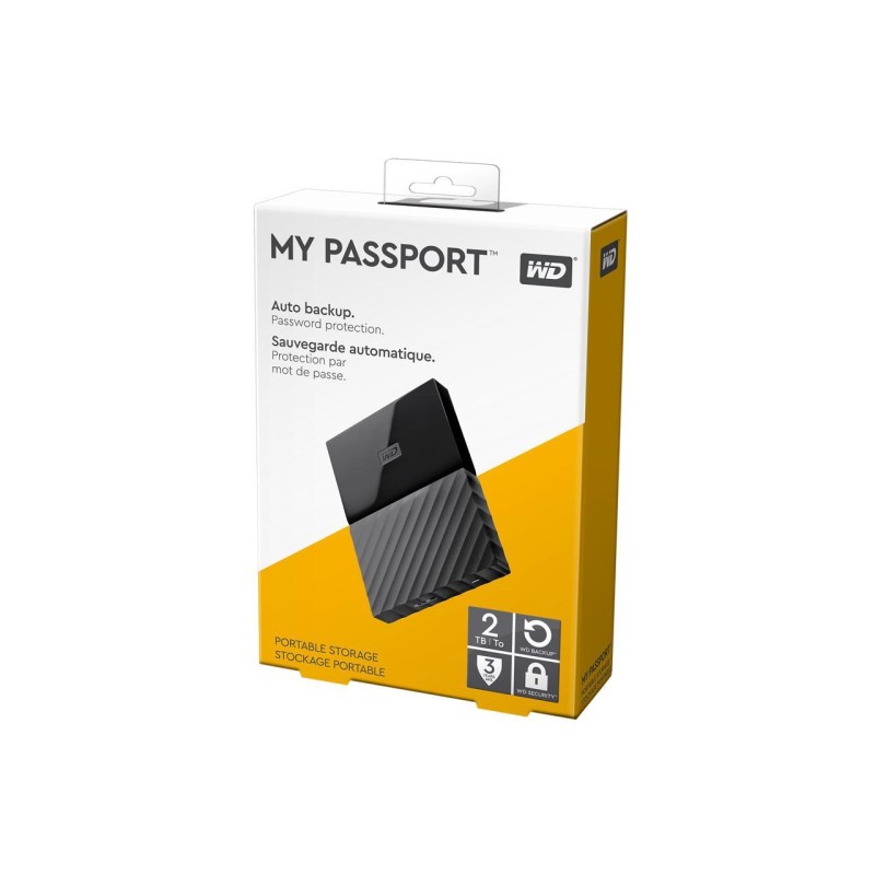Disque dur Externe WD My Passport™ - 2To - USB 3.2 - Noir - Cdiscount  Informatique