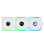 Lian Li Uni Fan SL 120 LCD Reverse ARGB Wireless pack de 3 - Blanc